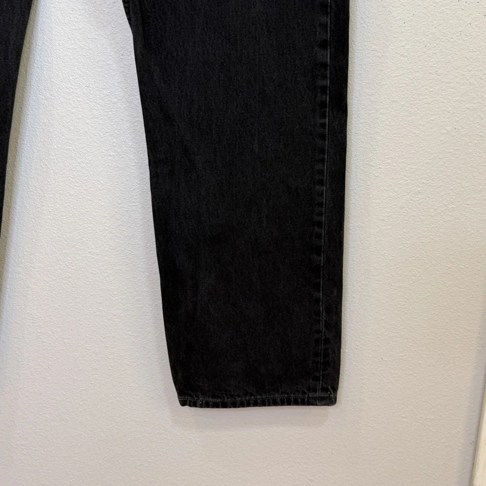 Levi's 501 Jeans Mens Size 42x34 Black Washed Button Fly Straight Leg Red Tab